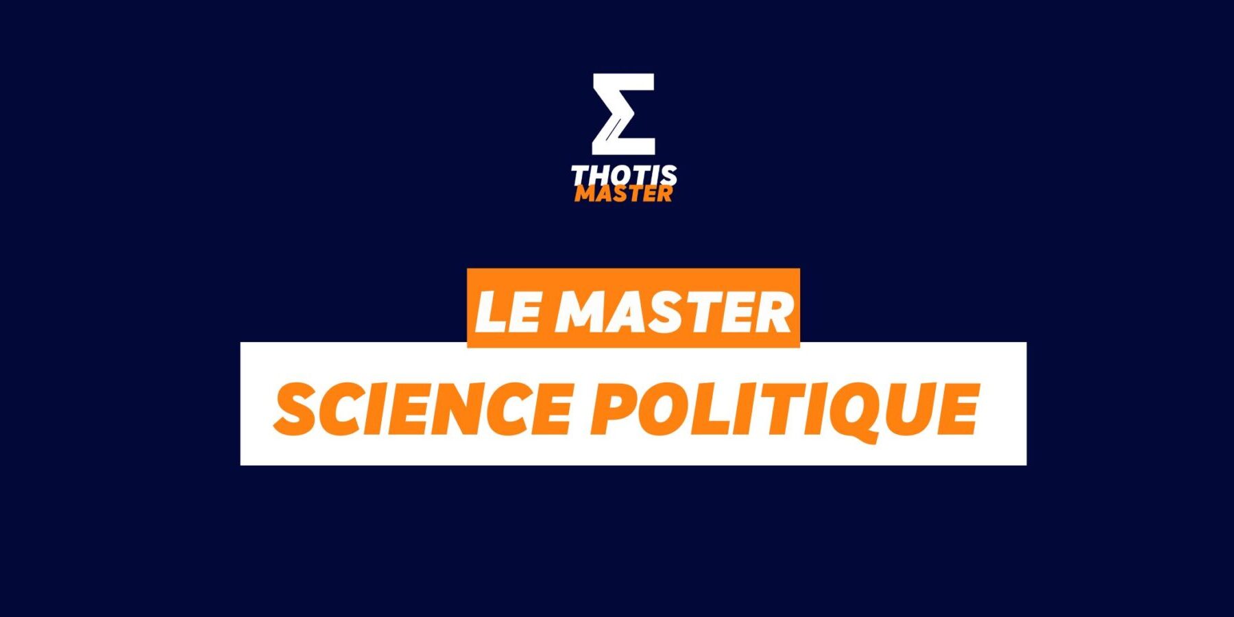 Le Master Science Politique