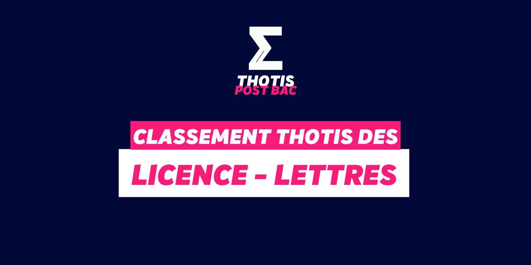 Classement Thotis – Licence Lettres Classement Thotis - Licence Lettres