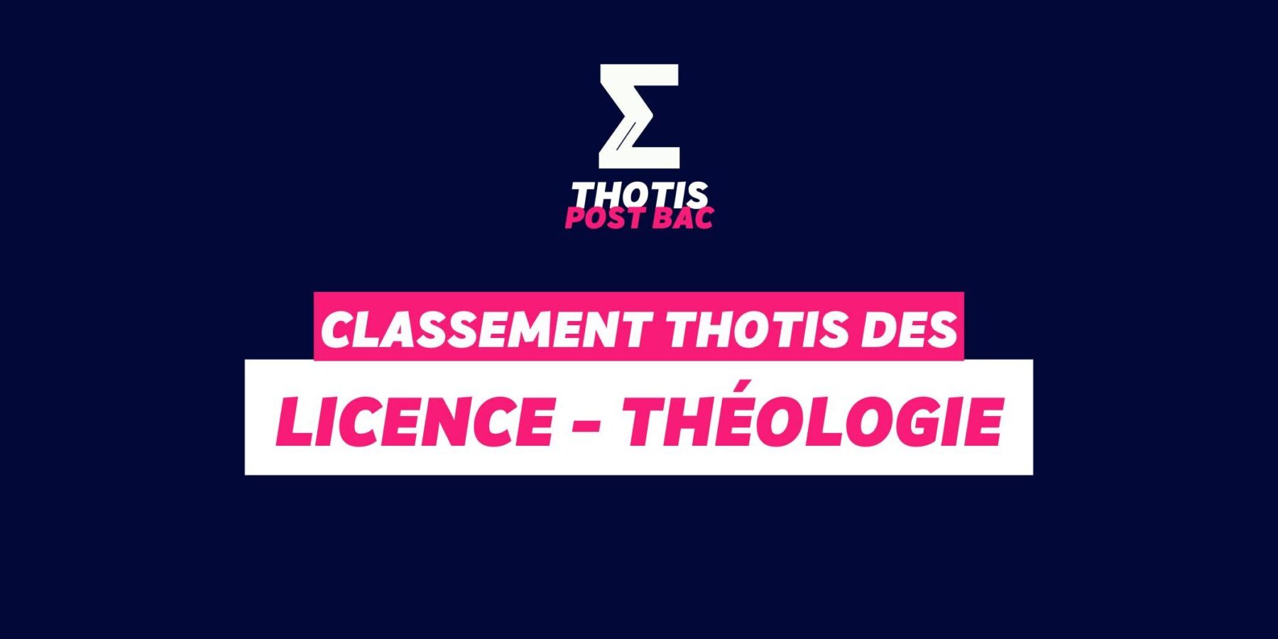 Classement Thotis – Licence Théologie Classement Thotis - Licence Théologie