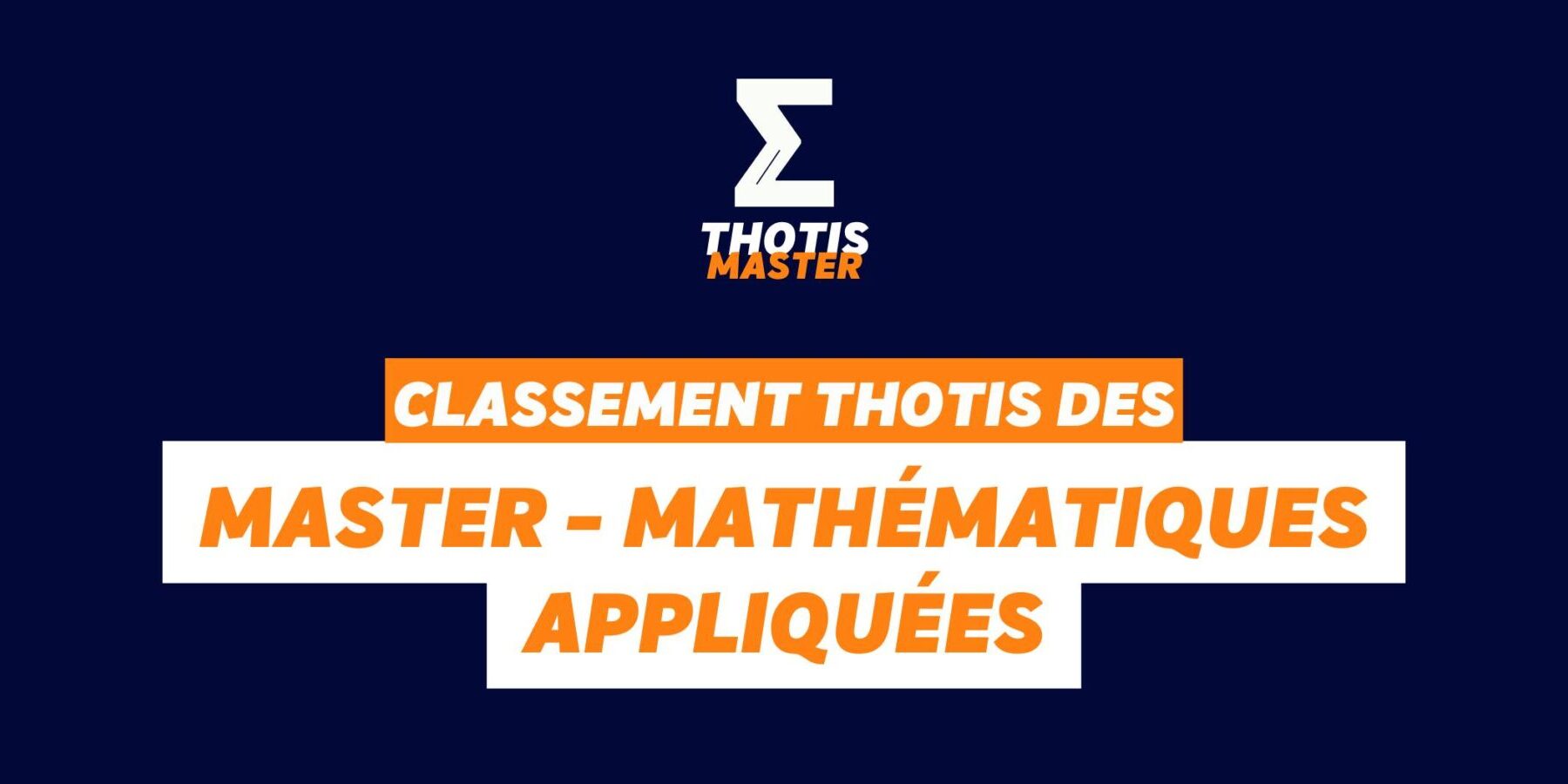 Classement Master – Mathématiques appliquées