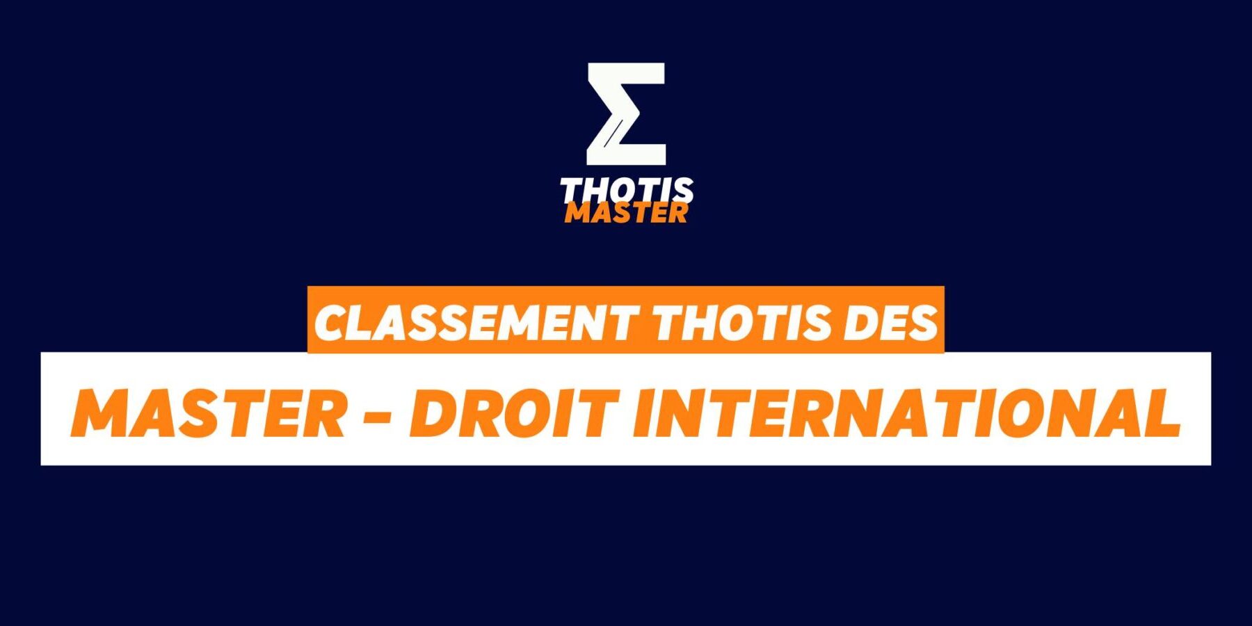 Classement Master – Droit International