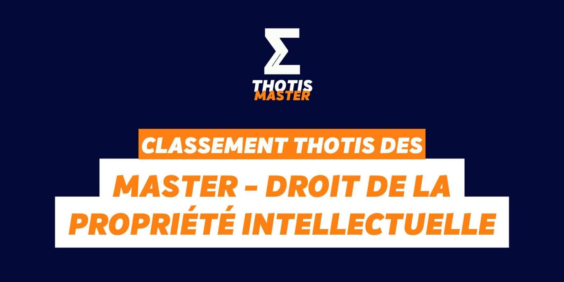 Classement Master – Droit de la propriété intellectuelle