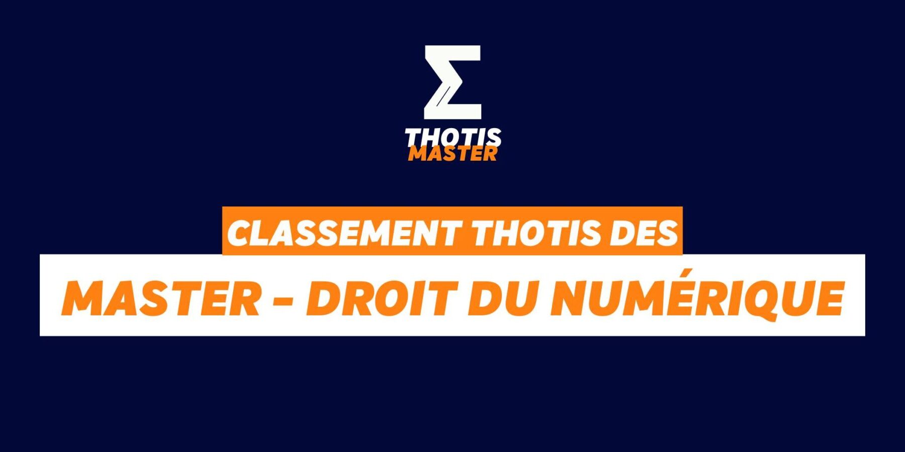 Classement Master – Droit du numérique