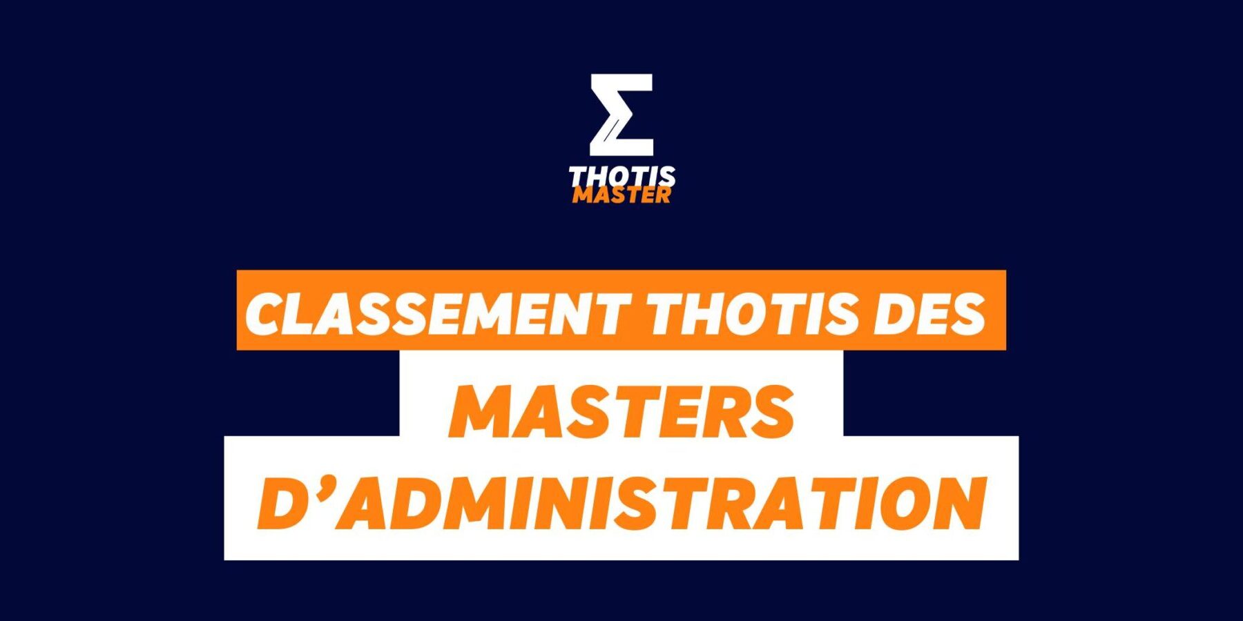 Master administration Classement