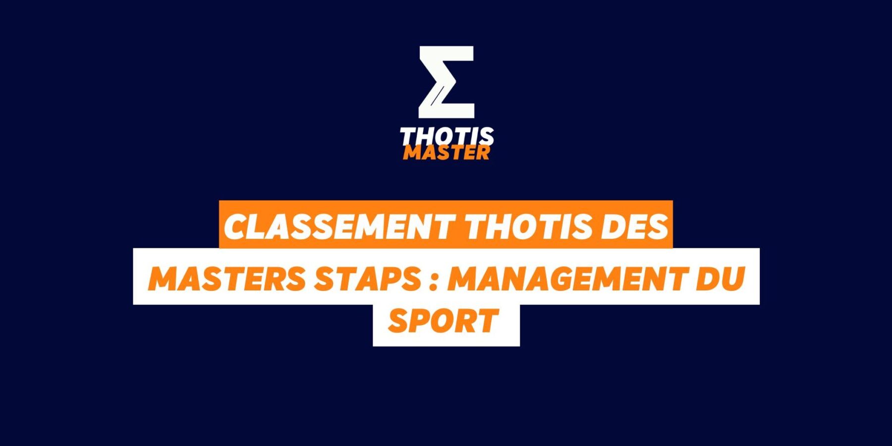 classement Master STAPS Management du sport