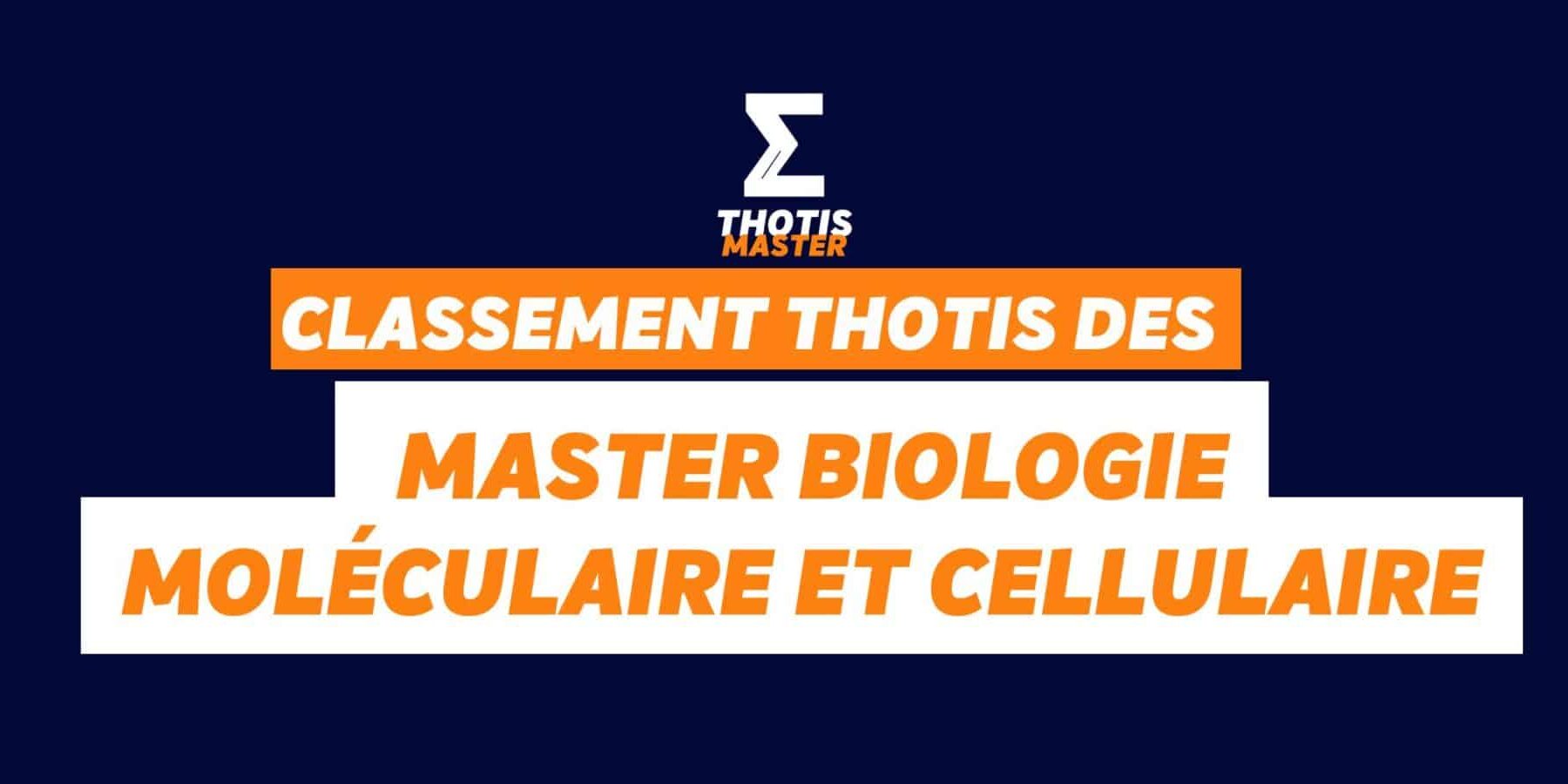 Masters Biologie moléculaire et cellulaire