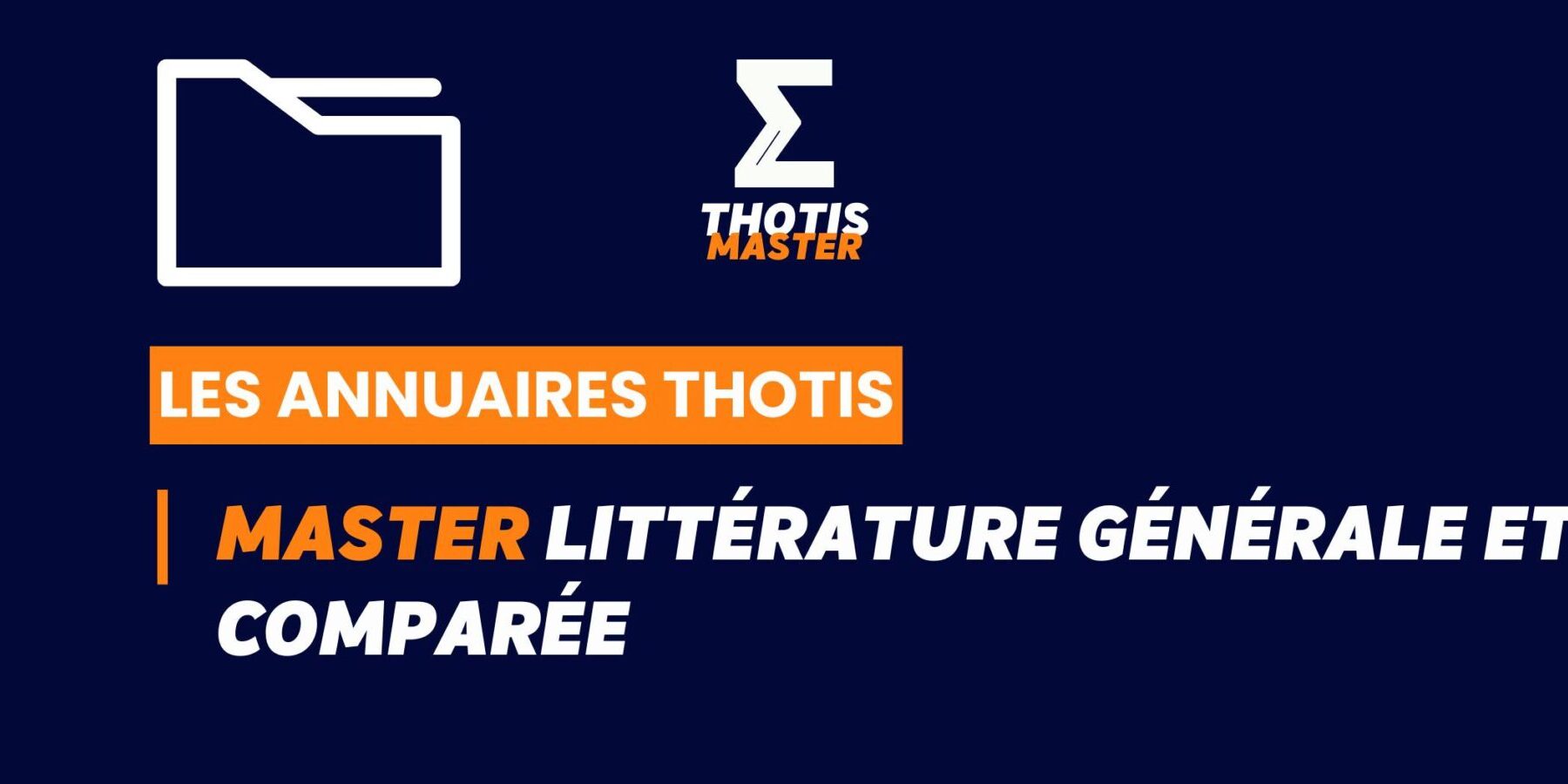 Thotis Annuaire – Master littérature générale et comparée Thotis Annuaire - Master littérature générale et comparée